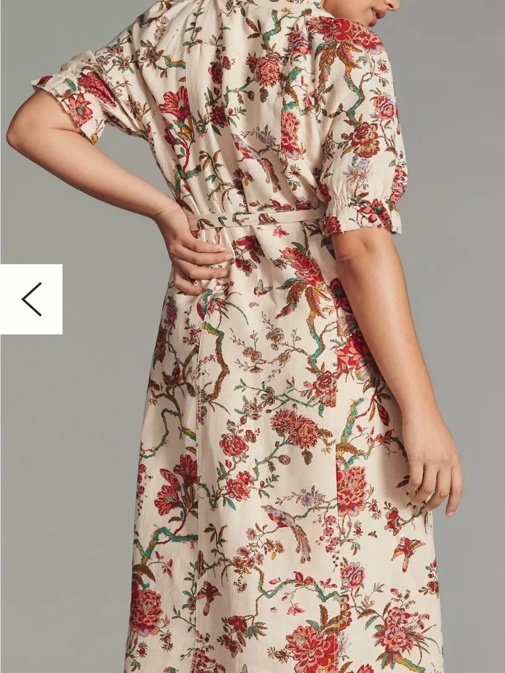 PILCRO Anthropologie Ruffle Collar Button-Down Midi Dress